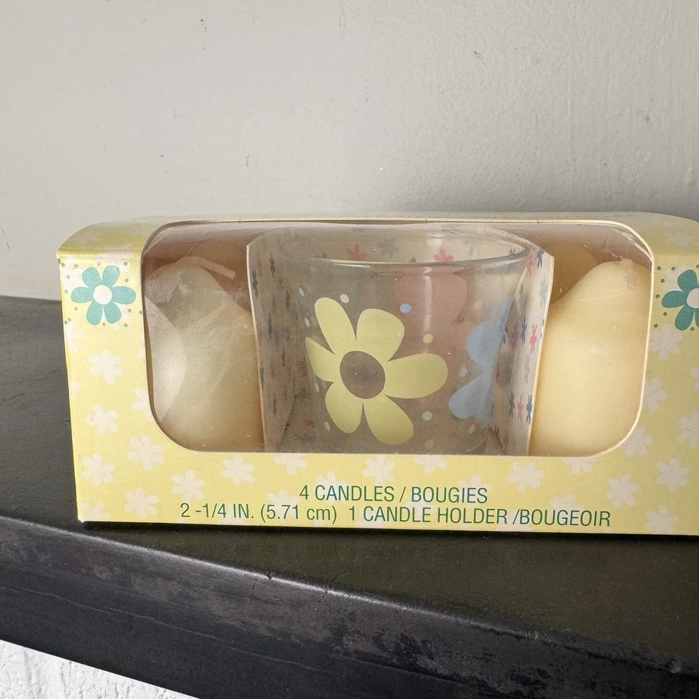 Vintage 90s Guild House American Greetings Citrus Splash Votive Candle Gift Set